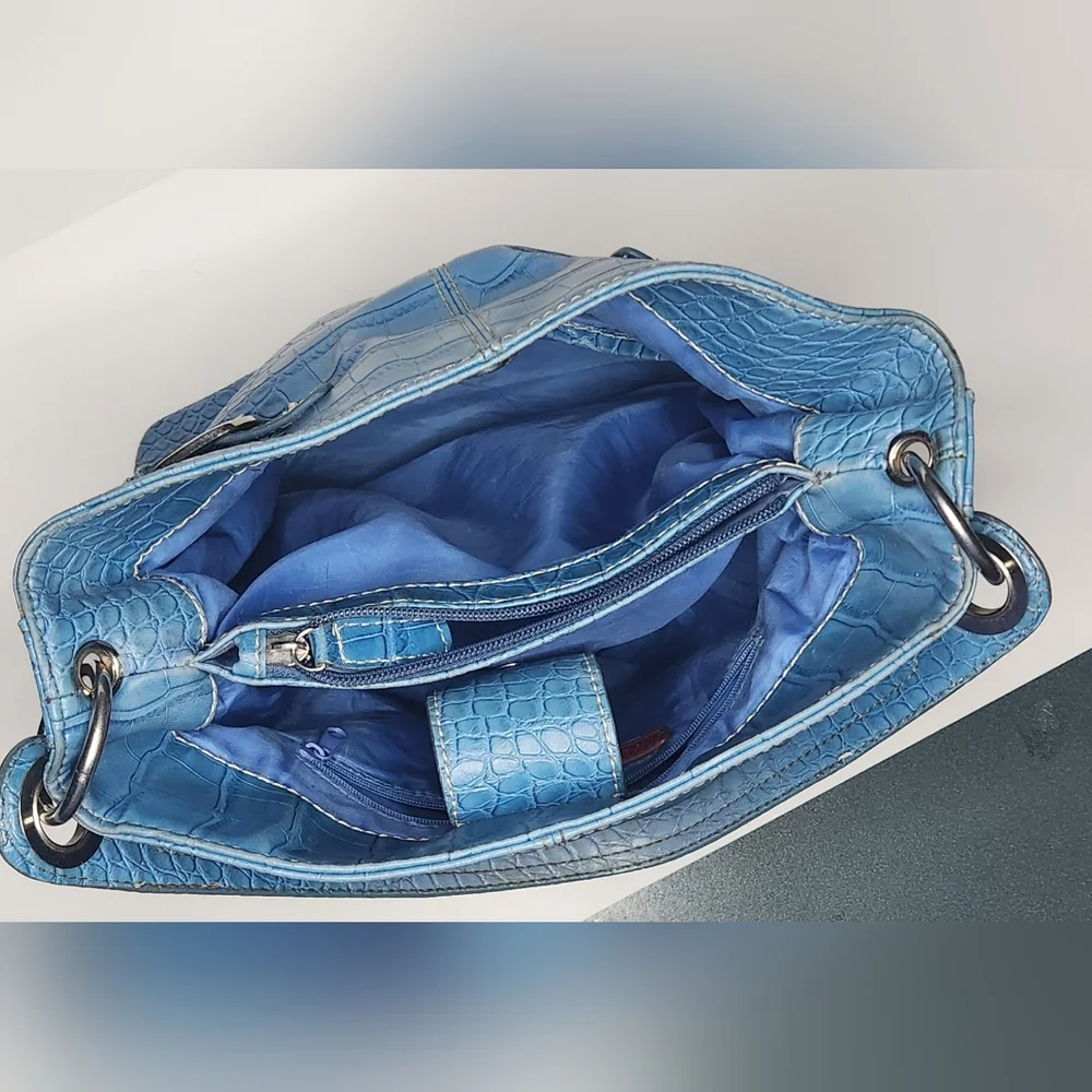 Tommy Hilfiger Baby Blue embossed crocodile faux leather look Purse